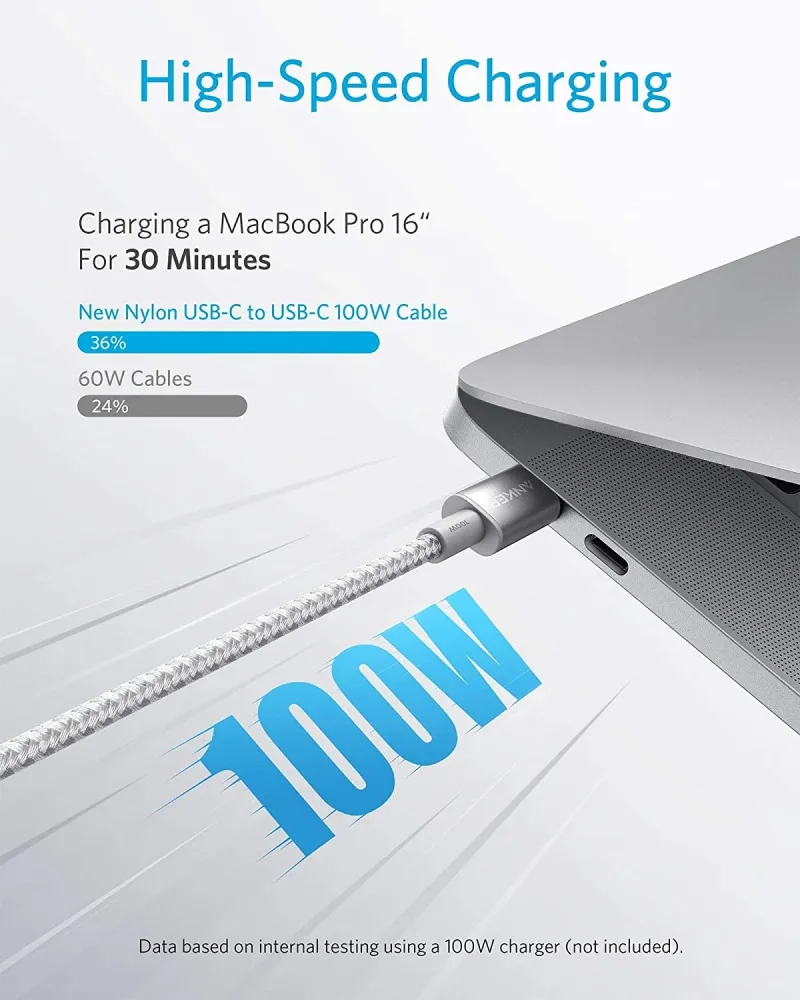 Anker <b>523</b> Charger (Nano 3, 47W) dan Kabel USB-C to USB-C 100W New Nylon (10 ft)