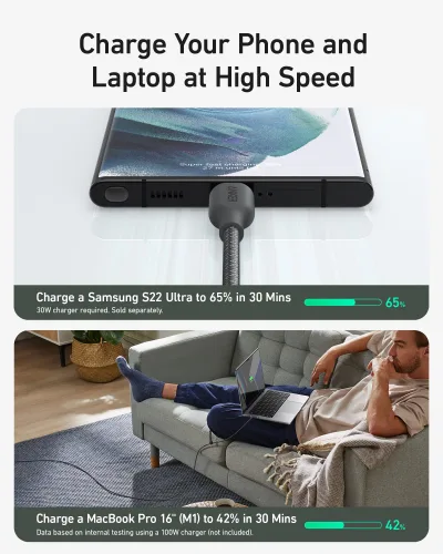 Anker <b>543</b> USB-C to USB-Cケーブル（240W、10 ft）