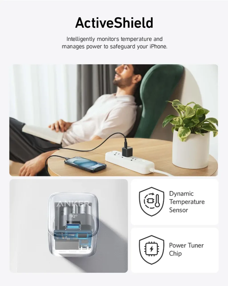 套裝組合：Anker Power Bank（10K，Fusion，內置 USB-C 充電線）及 Anker Nano Charger（20W）