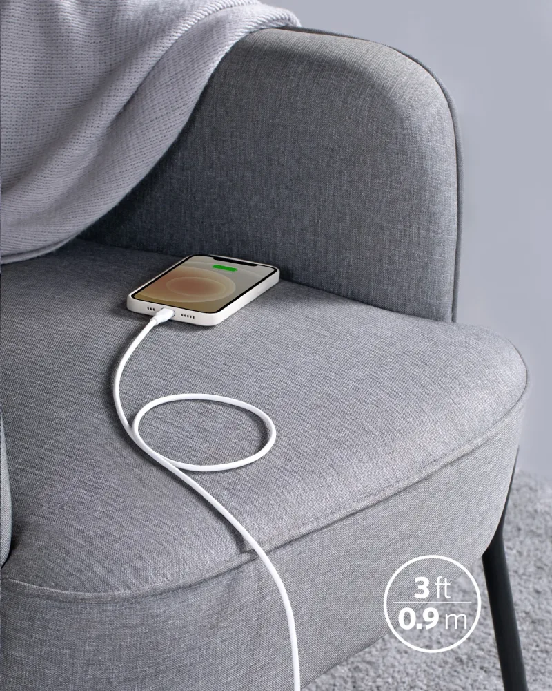 Anker <b>641</b> USB-C 至 Lightning 充電線 (Flow, 3 呎矽膠)