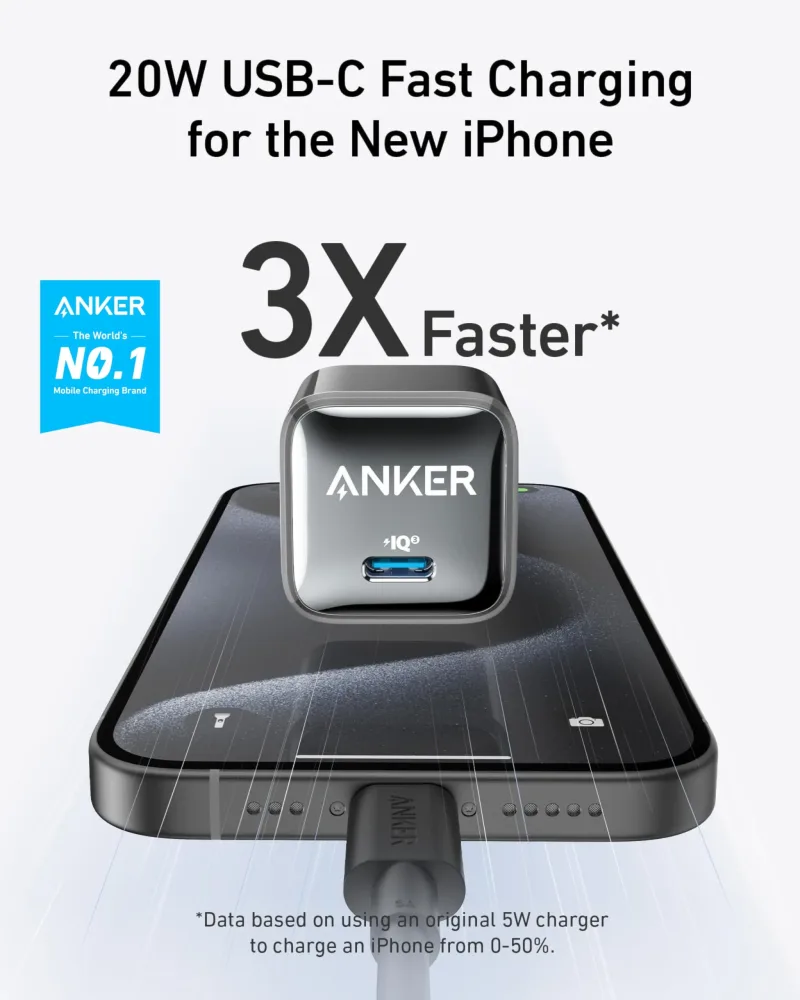 Anker <b>511</b> laddare (Nano Pro) med 1,8 m USB-C-kabel (2-pack)