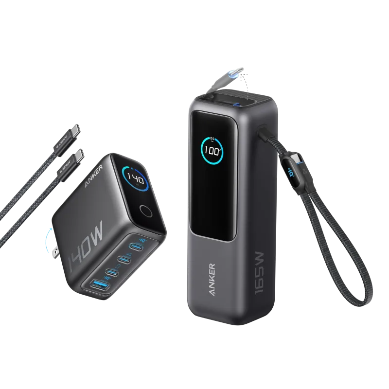 Anker Laptop Power Bank (25K, 165W, wbudowane i wciągane kable)
