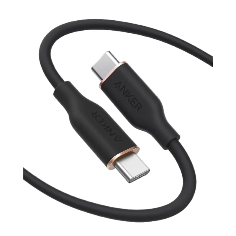 Cargador Anker <b>715</b> (Nano II 65W) y cable USB-C a USB-C (Flow, silicona, 3 ft)