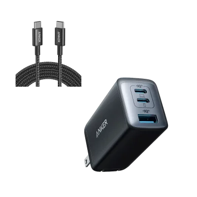 Anker <b>735</b> Charger (Nano II 65W) y cable USB-C a USB-C 100W New Nylon (10 ft)