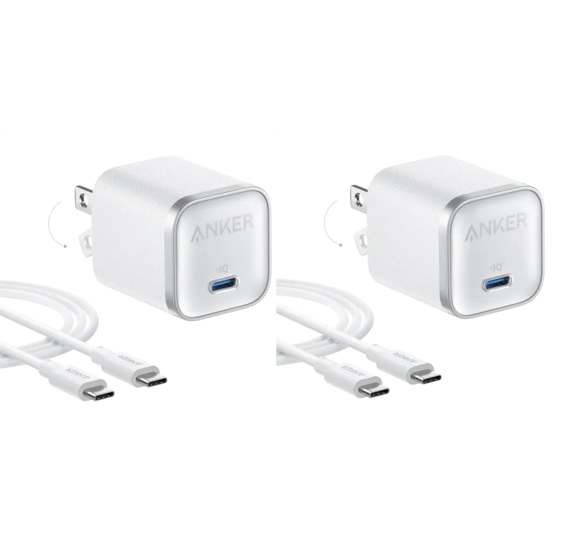 Bundelkit: Anker Nano Charger (45W) met USB-C naar USB-C-kabel 2-pack