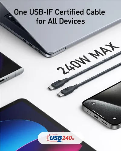 Anker <b>543</b> USB-C to USB-Cケーブル（240W、10 ft）