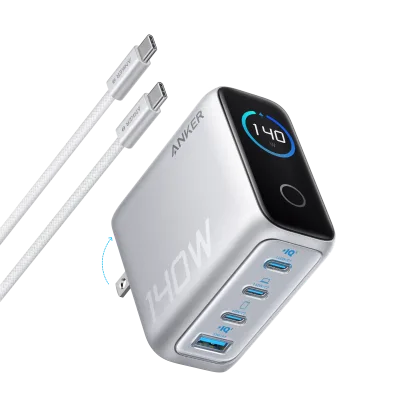 Anker 充電器 (140W, 4 埠, PD 3.1) 連 USB-C 充電線