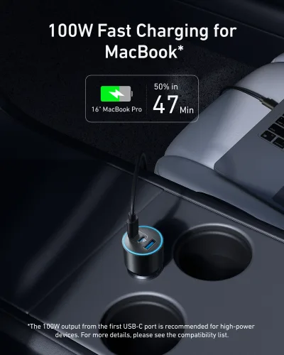 Carregador de Carro Anker Nano (167,5W, 3 Portas)