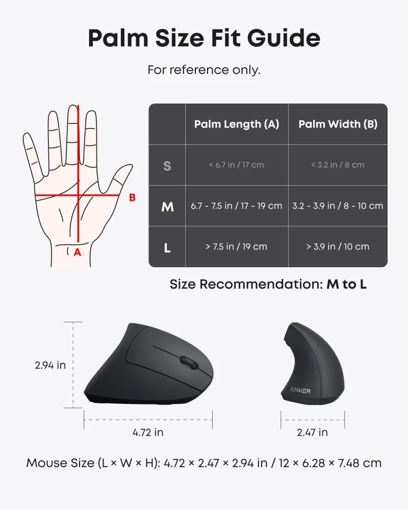Anker 2.4G 무선 버티컬 인체공학 광마우스