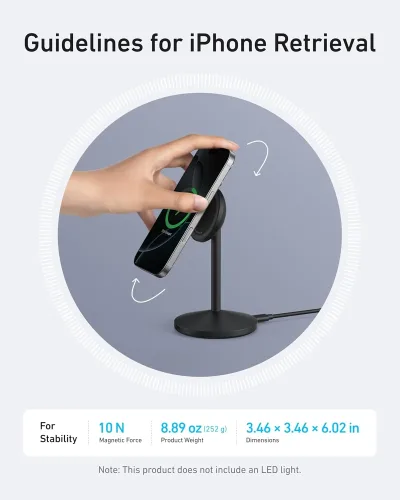 Anker MagGo iPhone 17 MagSafe充電器対応スタンド (Qi2 15W, アダプター付き)