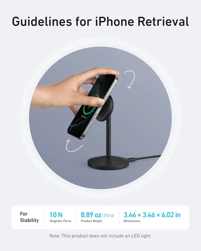Anker MagGo iPhone 17 MagSafe充電器対応スタンド (Qi2 15W, アダプター付き)
