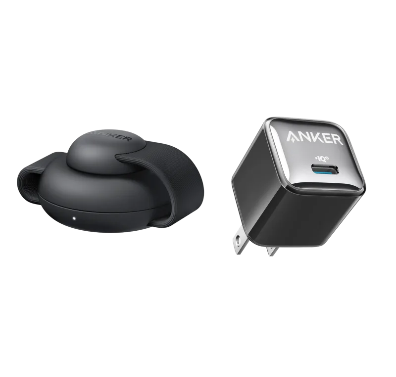 Anker MagGo Wireless Charging Station (3-in-1, Foldable Pad) ja Anker Nano Charger (20W)