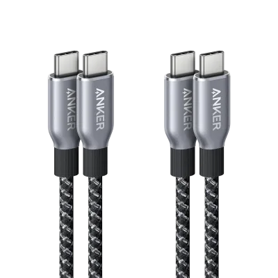 Anker Prime USB-C to USB-C Cable (240W, Upcycled-Braided, 2-Pack)