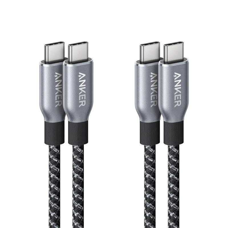 Anker Prime USB-C to USB-C Cable (240W, Upcycled-Braided, 2-Pack)