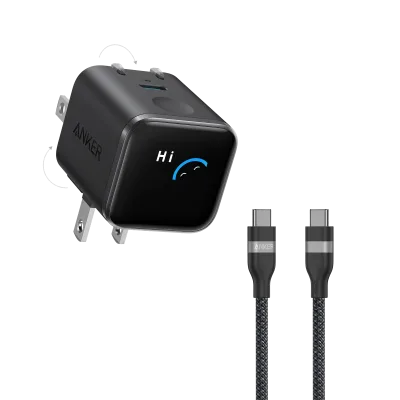 Anker Nano Charger (45W, Smart Display, 180° Foldable)
