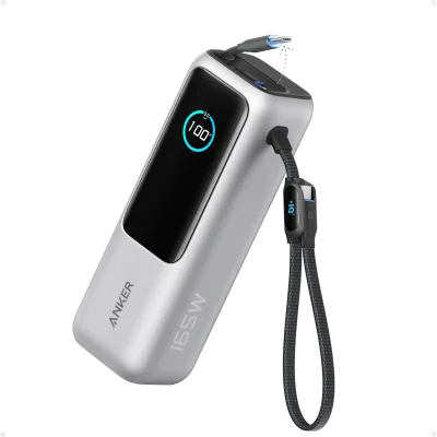 Anker Laptop Power Bank (25K, 165W, wbudowane i wciągane kable)