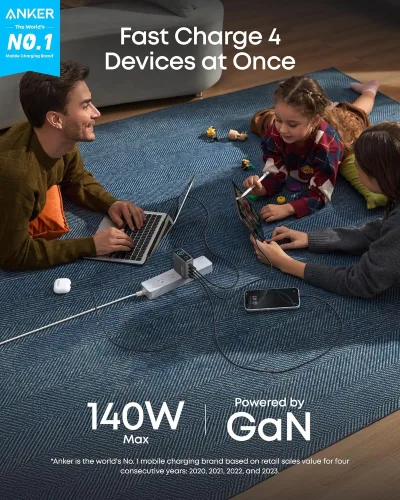 Anker Laptop Power Bank (25K, 165W, wbudowane i wciągane kable)