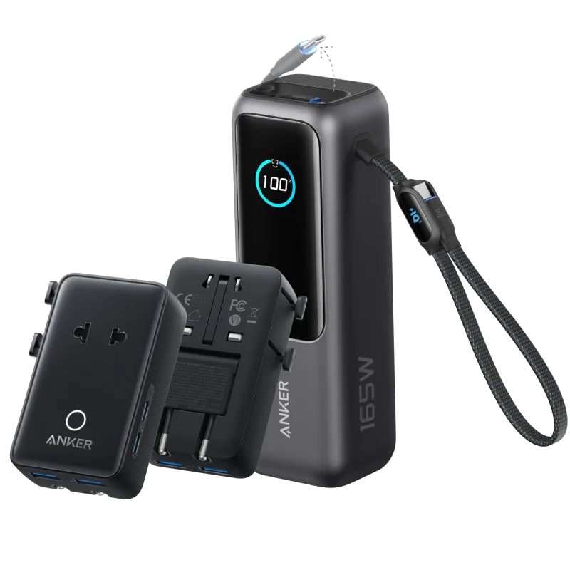 Anker Laptop Power Bank (25K, 165W, wbudowane i wciągane kable)