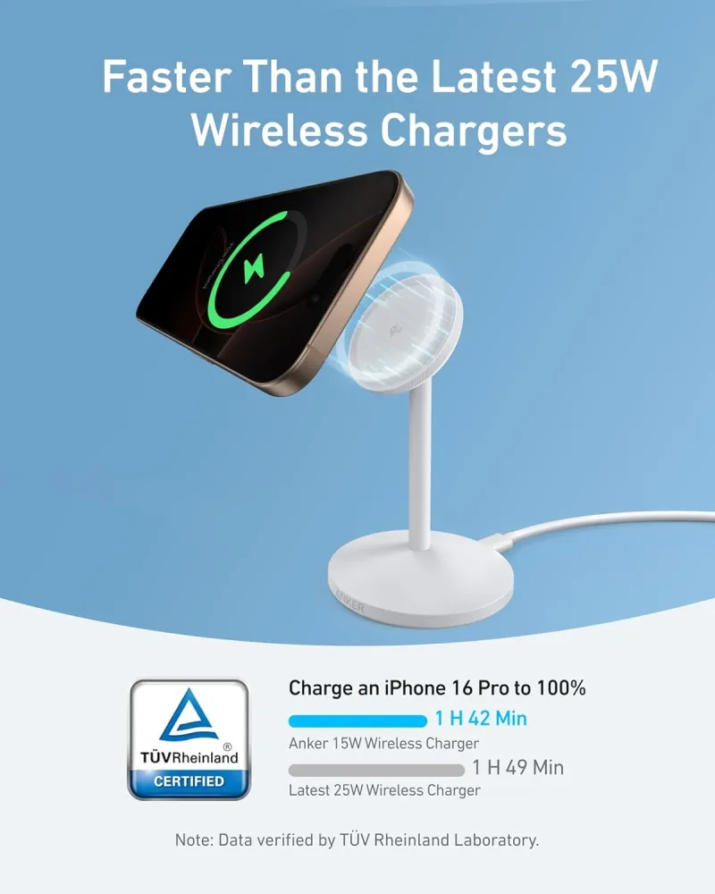 Anker MagGo iPhone 17 MagSafe充電器対応スタンド (Qi2 15W, アダプター付き)