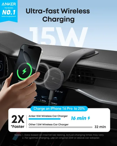 Anker Nano 無線車用充電器（磁吸、可拆式充電板）