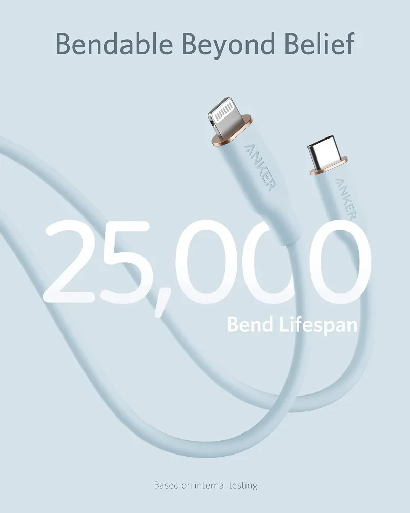 Cabo USB-C para Lightning Anker <b>641</b> (Flow, Silicone)