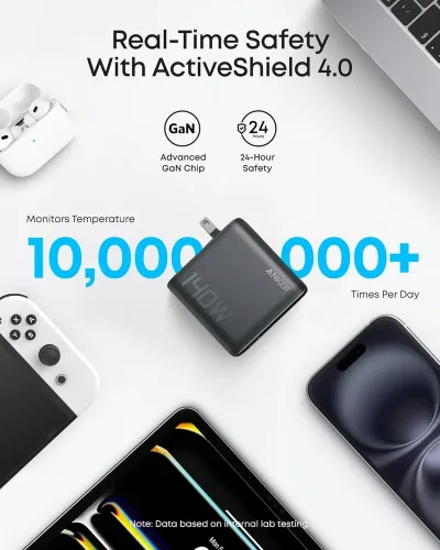Anker 充電器 (140W, 4 埠, PD 3.1) 連 USB-C 充電線