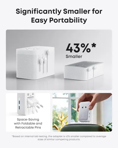 Anker MagGo Wireless Charging Station (Foldable 3-in-1) och Anker Nano Travel Adapter (5-in-1, 20W, 1-Pack)