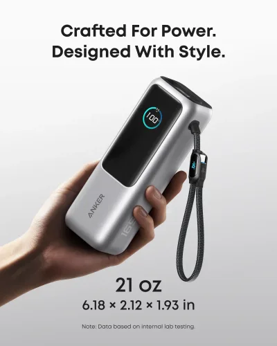 Anker Laptop Power Bank (25K, 165W, wbudowane i wciągane kable)