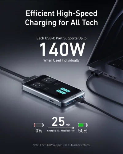 バンドルキット：Anker Prime Charger（250W、6ポート、GaNPrime）と充電ステーション（8-in-1、240W）