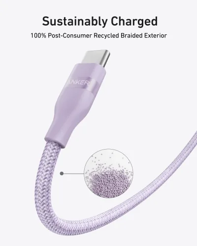 Anker USB-C-auf-USB-C-Kabel (3 ft / 6 ft, 240W, Upcycled-Braided)