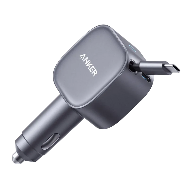 Anker Nano 75W Car Charger and Anker Prime USB-C to USB-C Cable (240W, Upcycled-Braided)