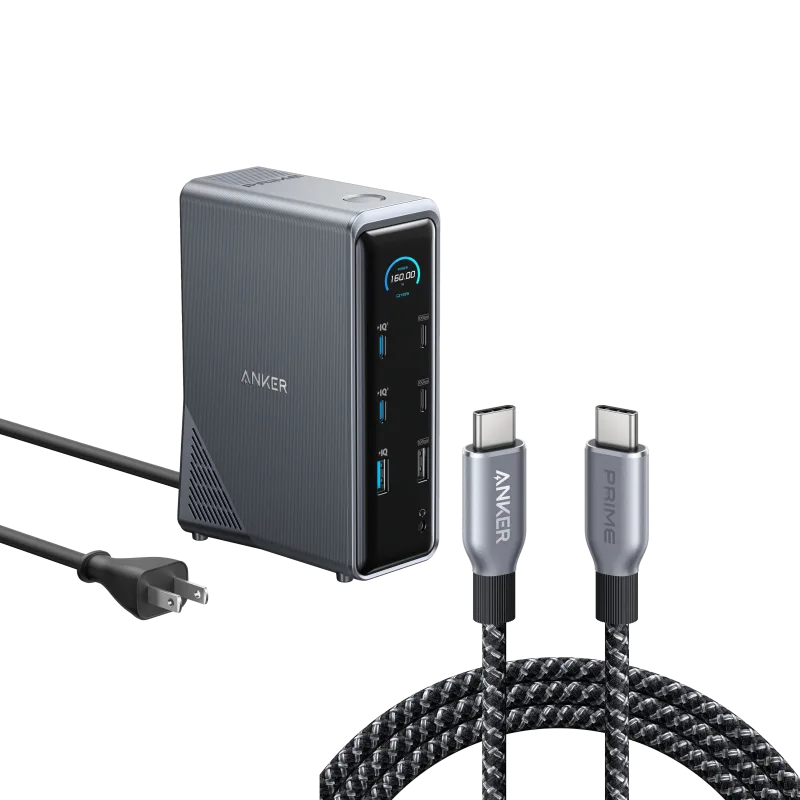 Anker Prime Charging Docking Station med 240W USB-C til USB-C-kabel