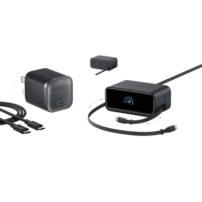 Anker Nano 充電站（7 合 1，100W）及 Anker Nano 充電器（45W）（附充電線）