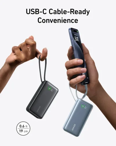 套裝組合：Anker Nano Power Bank (30W, Built-In USB-C Cable) 及 Anker Nano Charger (20W)