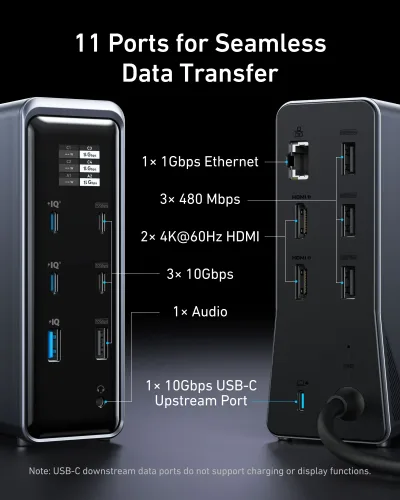 Anker Prime 充電擴展底座 (14-in-1, 雙螢幕顯示, 160W)