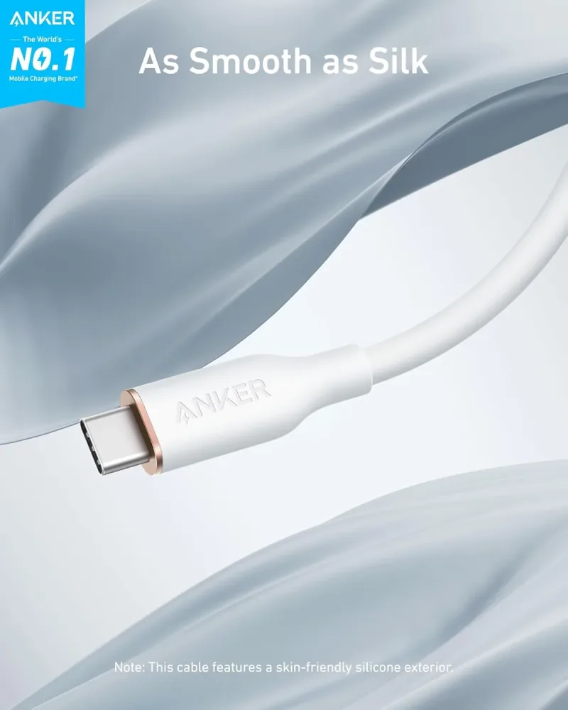Anker <b>643</b> USB-C to USB-C Cable (Flow, Silicone, 240W, 2-Pack, Midnight Black)