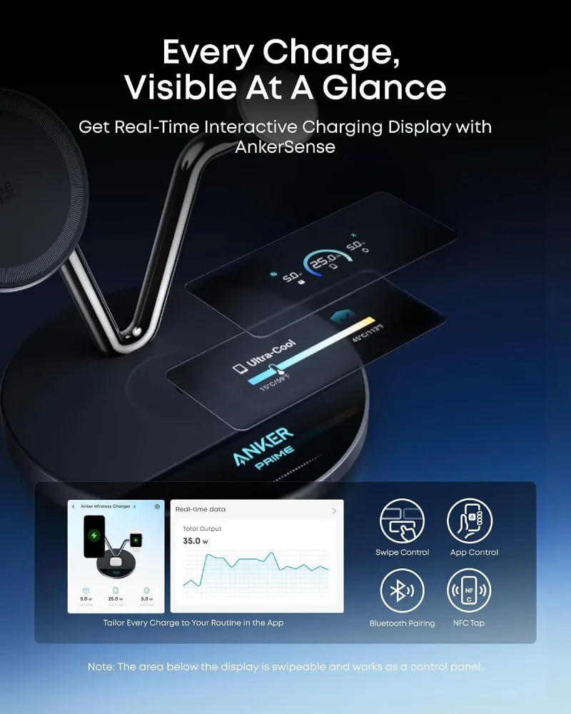 Anker Prime Wireless Charging Station (3-in-1, MagGo, AirCool, Dock Stand)