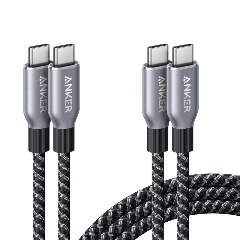 Anker Prime USB-C to USB-C Cable (240W, Upcycled-Braided, 2-Pack)
