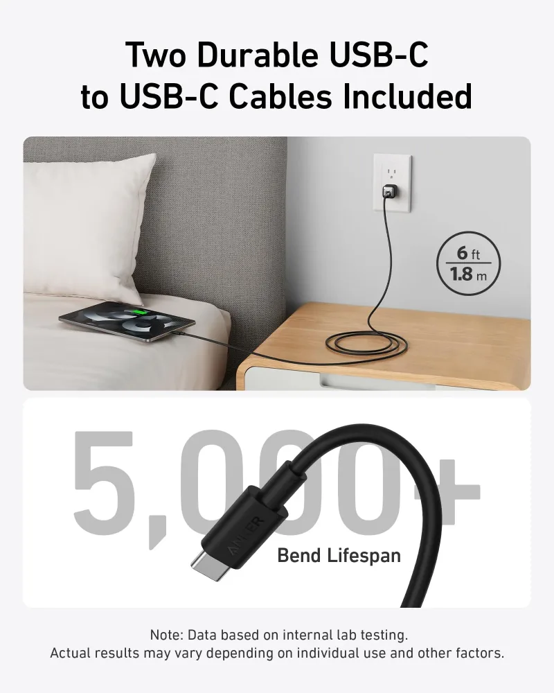 Anker <b>511</b> laddare (Nano Pro) med 1,8 m USB-C-kabel (2-pack)