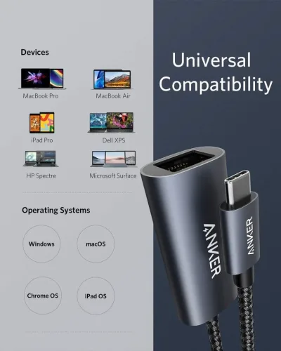 Anker <b>PowerExpand</b> Adaptateur USB-C vers Ethernet Gigabit