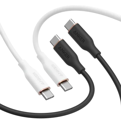 Anker <b>643</b> USB-C to USB-C Cable (Flow, Silicone, 240W, 2-Pack, Midnight Black)