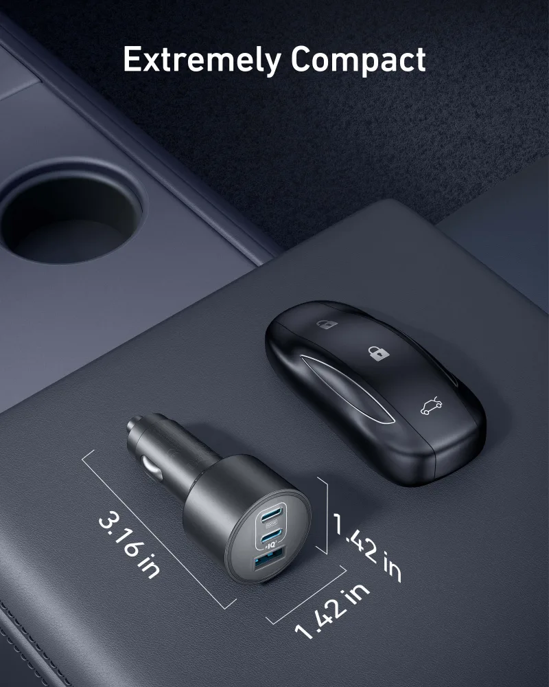 Carregador de Carro Anker Nano (167,5W, 3 Portas)