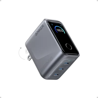 Anker Prime Charger (160W, 3 Ports, Smart Display)