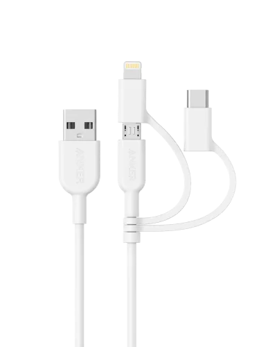 Anker <b>321</b> USB-A to Lightningケーブル（3 ft 3-in-1）