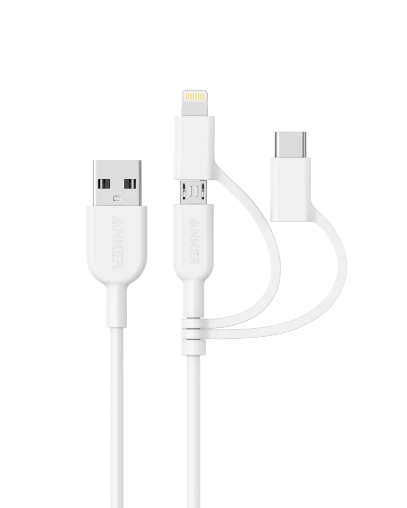 Anker <b>321</b> USB-A to Lightningケーブル（3 ft 3-in-1）