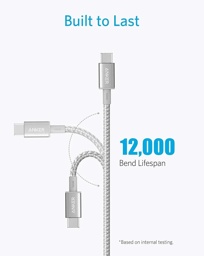 Anker <b>523</b> Charger (Nano 3, 47W) dan Kabel USB-C to USB-C 100W New Nylon (10 ft)