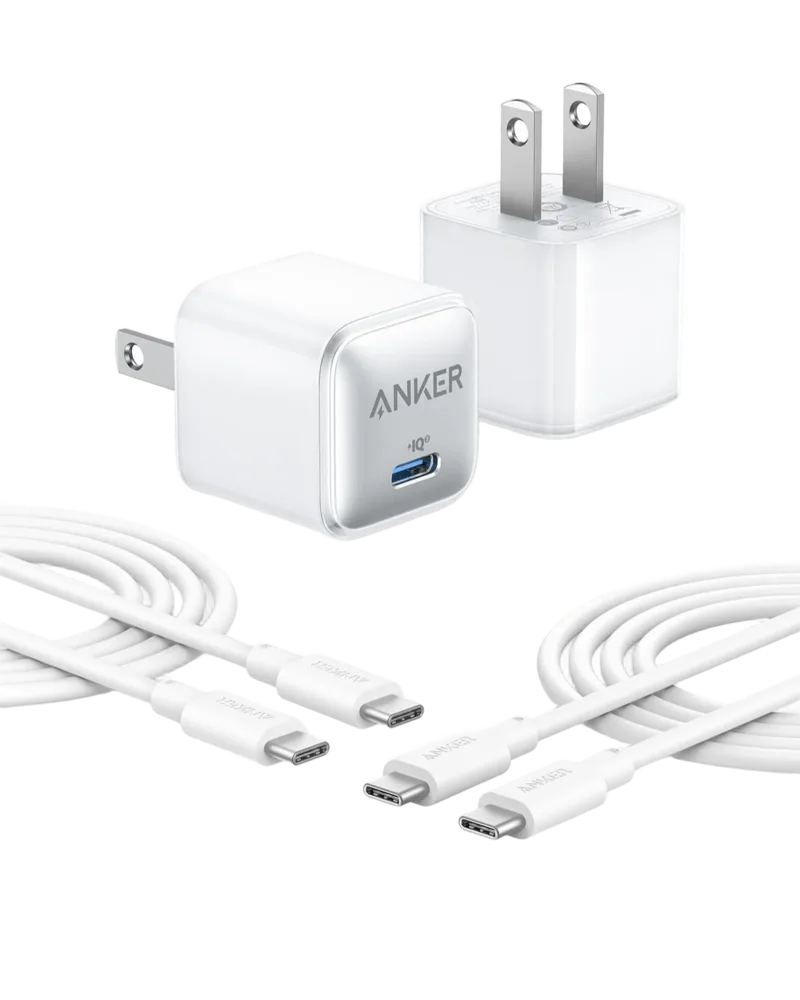 Anker <b>511</b> laddare (Nano Pro) med 1,8 m USB-C-kabel (2-pack)