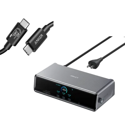 Anker Prime Docking Station (DL7400)  and USB-C to USB-C Cable (Thunderbolt 4 Compatible)