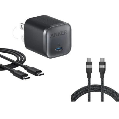 Anker Nano Charger (45W) USB-C to USB-Cケーブル付き & Anker USB-C to USB-Cケーブル (6 ft, 240W, Upcycled-Braided)