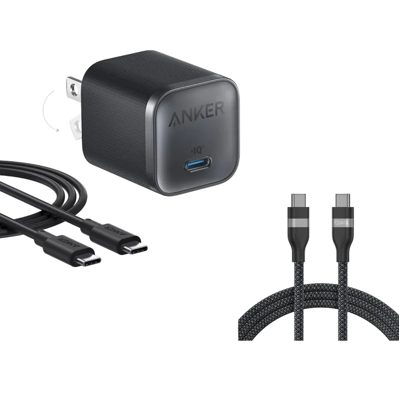 Anker Nano Charger (45W) USB-C to USB-Cケーブル付き & Anker USB-C to USB-Cケーブル (6 ft, 240W, Upcycled-Braided)